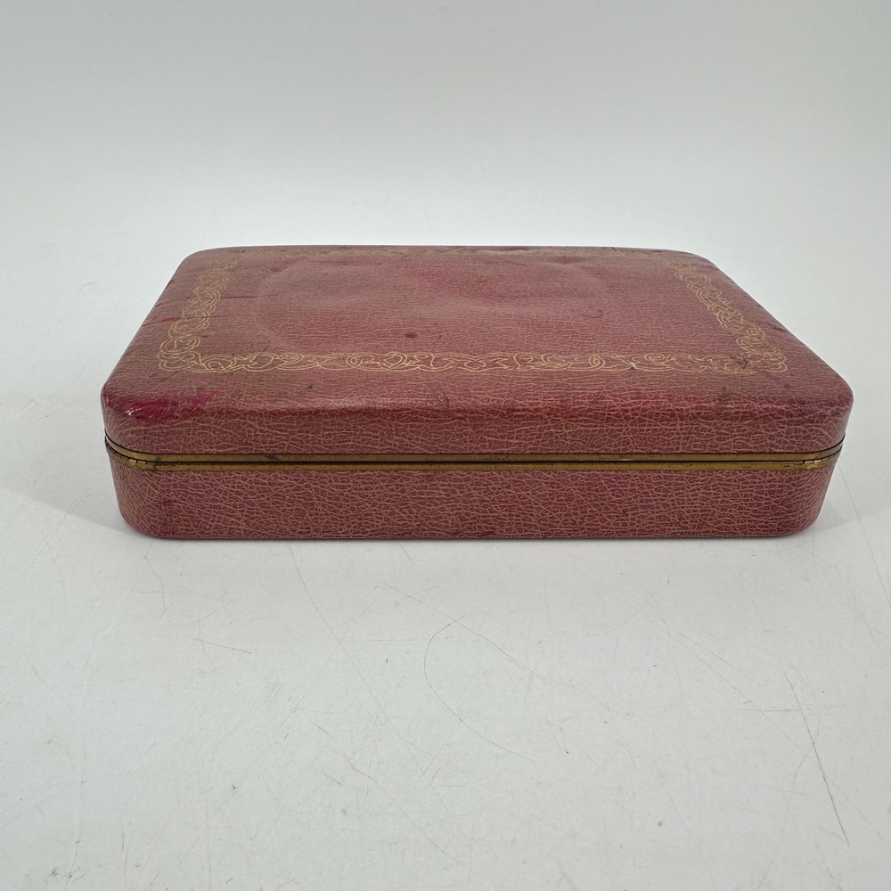Vintage Farrington Texol Jewelry Box Pink Gold Starburst Mid Century MCM Trinket
